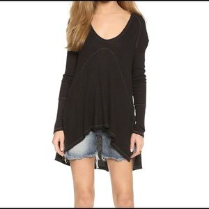 Free people sunset park raw hem long sleeve